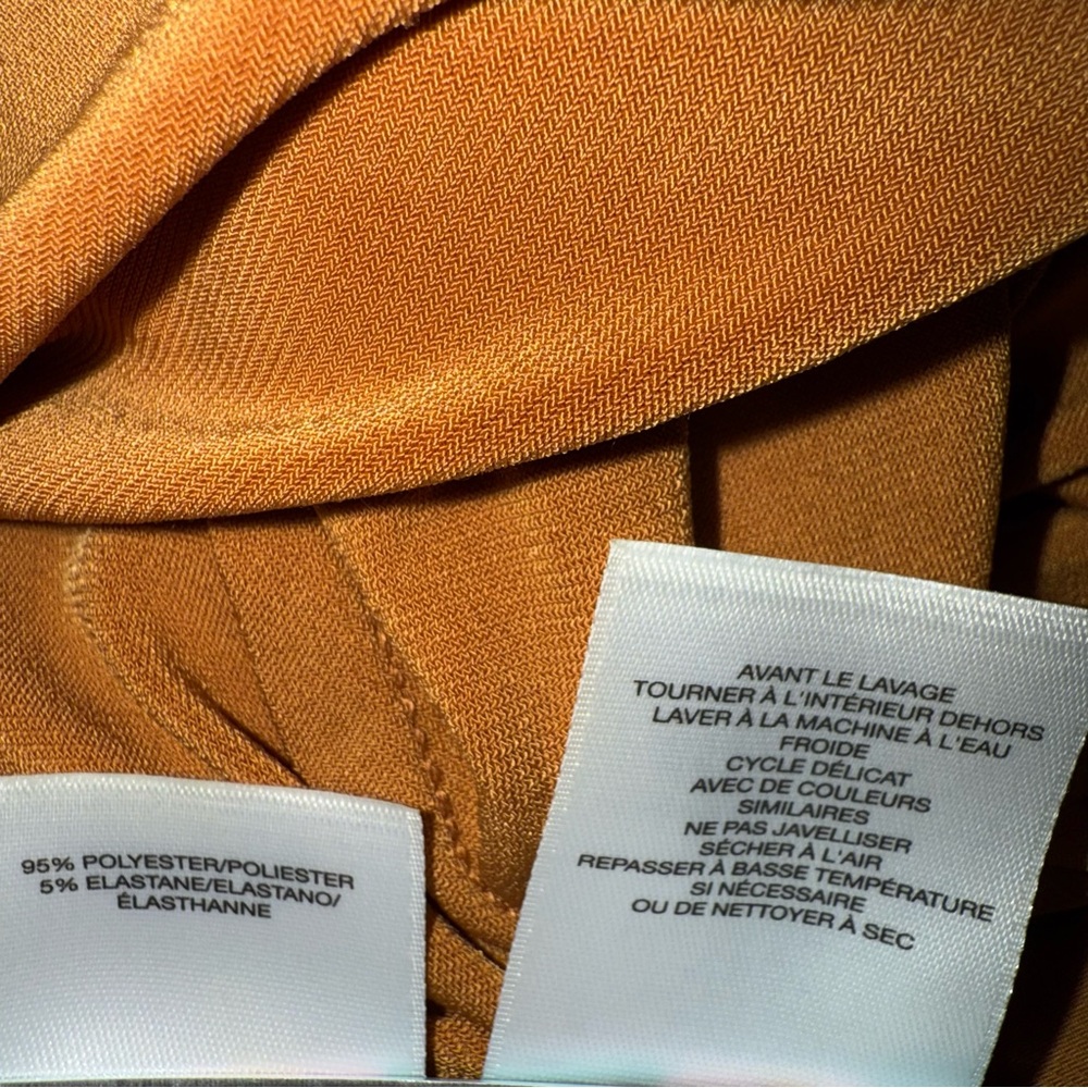 Collared V-Neck Wrap Dress 3/4 Sleeve Mustard Camel Brown Fall/Autumn‎ Ladies - Picture 10 of 16